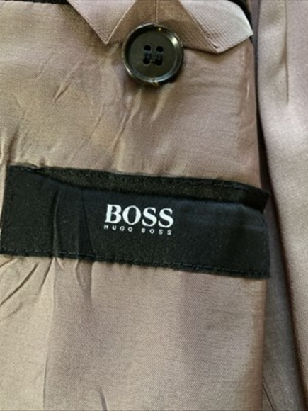 HUGO BOSS Pasolini Movie Super 100s Suit Sz 44L Blazer Pant 35x33 Black Business - Picture 6 of 11
